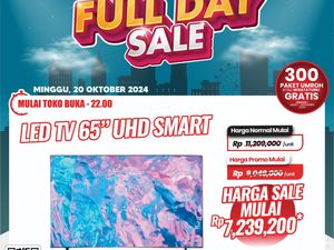 Transmart Full Day Sale! UHD Smart TV 65 Inch Rp 7 Jutaan, 50 Inch Rp 3 Jutaan