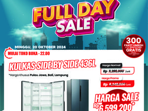 Ada Diskon Transmart Full Day Sale Rp 2,7 Juta untuk Kulkas Side by Side 472L