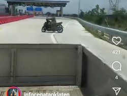 Viral Pemotor Nyelonong Masuk Tol Jogja-Solo di GT Polanharjo Klaten