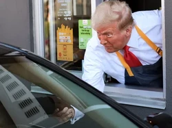 Donald Trump Jadi Pegawai Drive Thru McDonalds, Begini Aksinya!