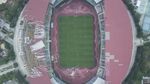 Atap Stadion Wibawa Mukti Rusak Diterjang Angin Kencang