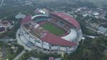 Atap Stadion Wibawa Mukti Rusak Diterjang Angin Kencang