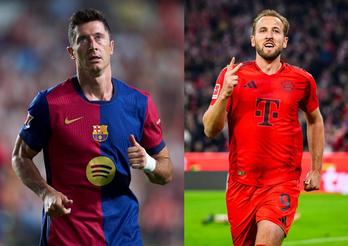 Robert Lewandowski (Barcelona) vs Harry Kane (Bayern Munich)