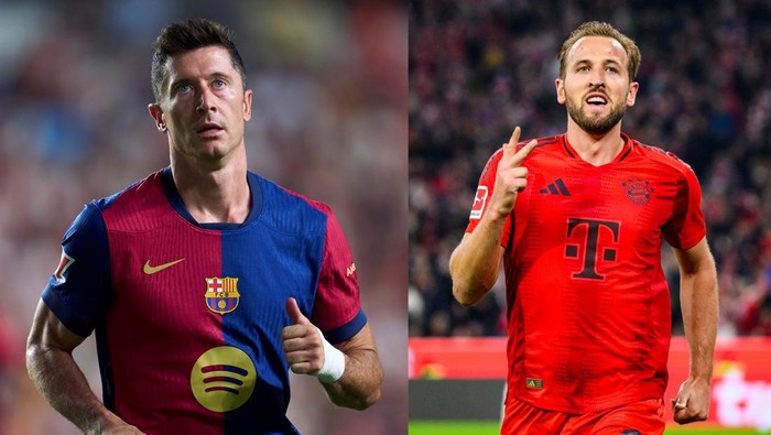 Robert Lewandowski (Barcelona) vs Harry Kane (Bayern Munich)