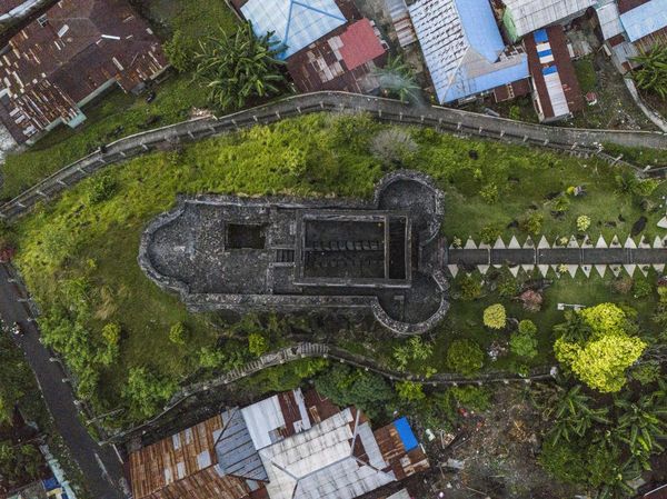 Foto Udara Benteng Tolukko yang Dibangun Portugis di Ternate