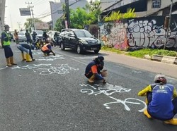Satpol PP Buru Pelaku Aksi Vandalisme Jalan Aspal Angkatan 45 Palembang