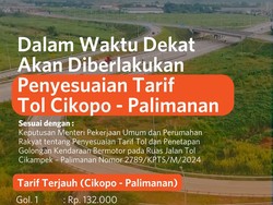 Segera Naik, Ini Rincian Tarif Baru Tol Cipali
