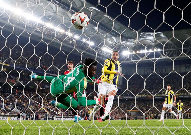 Soccer Football - Europa League - Fenerbahce v Manchester United - Sukru Saracoglu Stadium, Istanbul, Turkey - October 24, 2024Manchester United's Andre Onana reacts after the match REUTERS/Umit Bektas