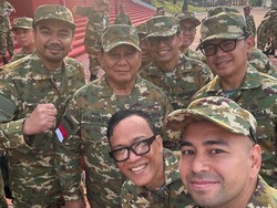 Hari Ke-2 Retreat, Kabinet Prabowo Kembali Olahraga-Latihan Berbaris Pagi Ini