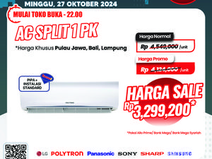 Cuma Transmart Full Day Sale, Beli AC 1 PK Diskon Rp 1,2 Juta