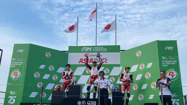 Muhammad Kiandra Ramadhipa saat jadi juara Race 1 IATC Buriram 2024