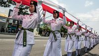 Bendera Merah Putih Seribu Meter Membentang di Karanganyar