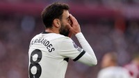 Di sembilan laga awal Liga Inggris musim ini, Bruno Fernandes sempat seret gol dan cuma kemas satu assist (Getty Images)