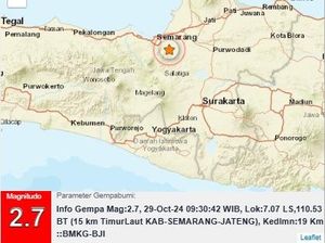 Gempa M 2,7 Terjadi di Semarang Pagi Ini Gempa M 2,7 Terjadi di Semarang Pagi Ini