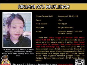 Ciri-ciri Rinjani Ayu Muflidah Bocah Gunungkidul yang Dilaporkan Hilang Ciri-ciri Rinjani Ayu Muflidah Bocah Gunungkidul yang Dilaporkan Hilang