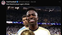 Maaf Vinicius, trofi Ballon dOr 2024 yang kamu mimpikan ternyata offside! (Foto: Twitter)