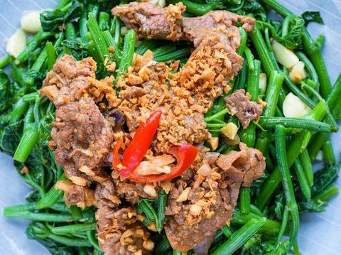 Resep Tumis Daun Labu dan Daging