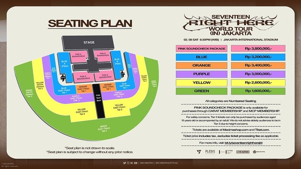 Detail seat plan dan harga tiket konser/ Foto: instagram.com/mecimapro Detail seat plan dan harga tiket konser/ Foto: instagram.com/mecimapro