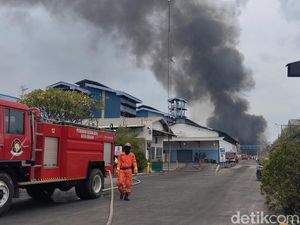Kebakaran Pabrik di Bekasi, Petugas Damkar Alami Sesak Napas Dibawa ke RS Kebakaran Pabrik di Bekasi, Petugas Damkar Alami Sesak Napas Dibawa ke RS
