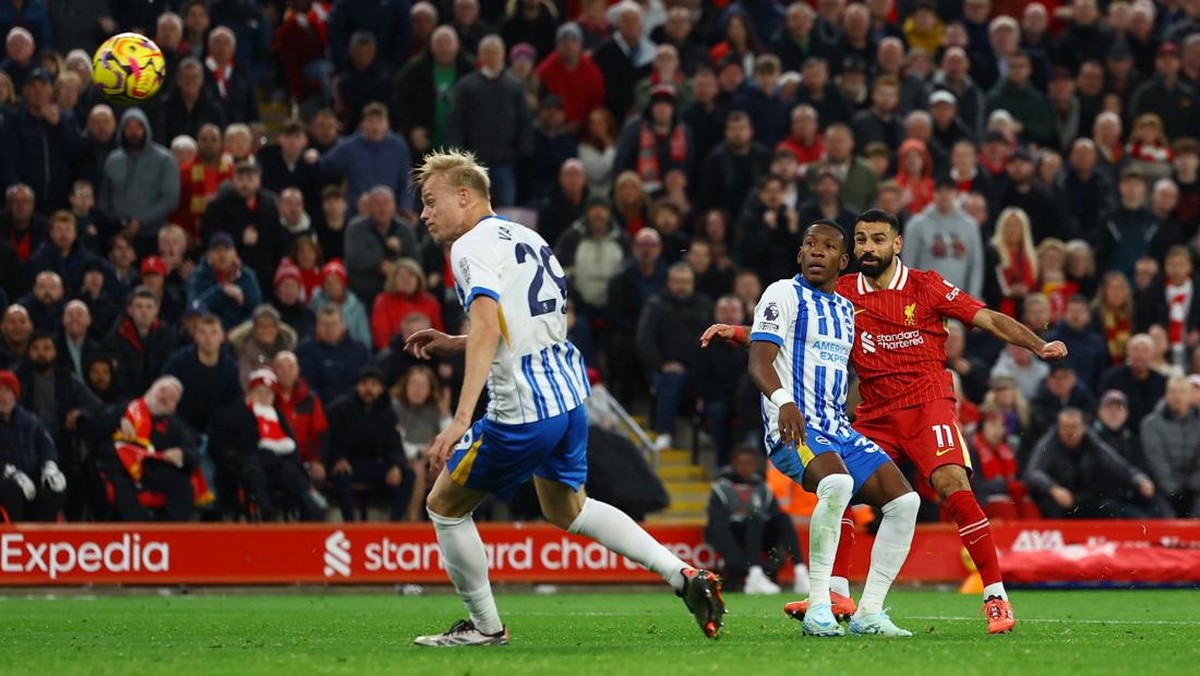 Liverpool menang 2-1 atas Brighton & Hove Albion dalam lanjutan Premier League (Foto: REUTERS/Molly Darlington)