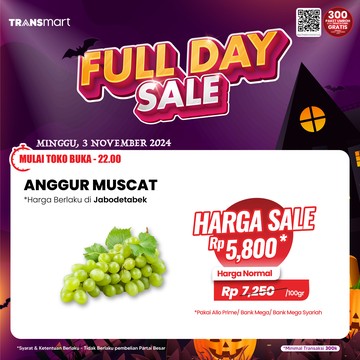 Hidup Sehat Makan Anggur Muscat, Diskon Gede di Transmart Full Day Sale