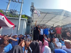 Lepas Jalan Sehat di Desa Trangsen Sukoharjo, Luthfi Ajak Warga Ngopeni UMKM