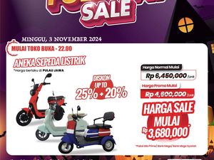 Beli Sepeda Listrik di Transmart Full Day Sale Hemat Rp 2,7 Jutaan Beli Sepeda Listrik di Transmart Full Day Sale Hemat Rp 2,7 Jutaan