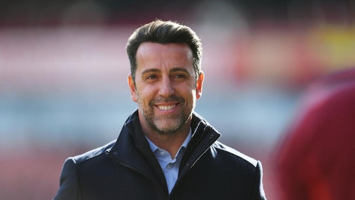 LONDON, ENGLAND - MARCH 03: Edu Gaspar, Sporting Director of Arsenal looks on prior to the Barclays Womens Super League match between Arsenal FC and Tottenham Hotspur at Emirates Stadium on March 03, 2024 in London, England. (Photo by Alex Burstow/Arsenal FC via Getty Images)