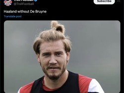 Haaland tanpa operan De Bruyne, yang masih absen usai pemulihan cedera, dianggap tidak ubahnya seperti Nicklas Bendtner Foto: dok. Internet/X (Twitter)