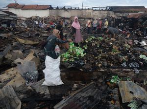 Potret Pasar Karanggede di Boyolali Ludes Terbakar Potret Pasar Karanggede di Boyolali Ludes Terbakar