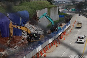 Turap Tol Serpong-Cinere yang Jebol Diperbaiki