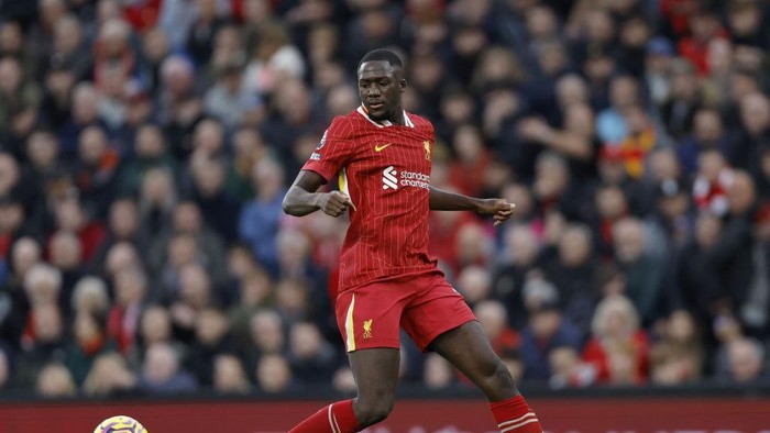 Liverpools Ibrahima Konate during the Premier League match at Anfield, Liverpool. Picture date: Saturday November 2, 2024. (Photo by Nigel French/PA Images via Getty Images)