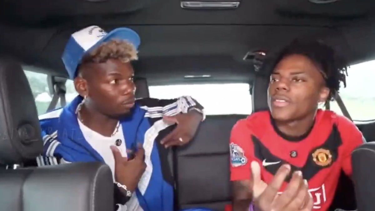Momen Paul Pogba diajari bahasa Indonesia oleh iShowSpeed. Foto: Tangkapan layar live IShowSpeed