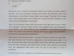 Isi Surat Somasi Pemkab Konsel Usai Guru Supriyani Cabut Kesepakatan Damai Isi Surat Somasi Pemkab Konsel Usai Guru Supriyani Cabut Kesepakatan Damai