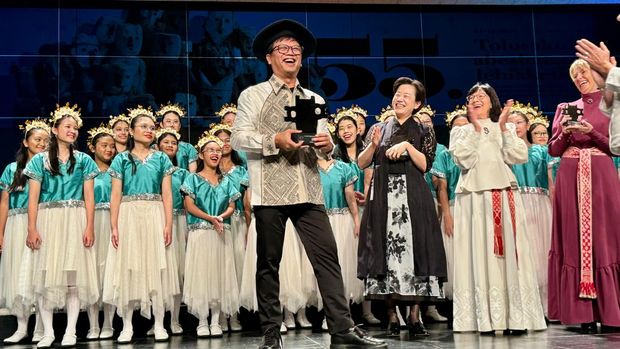 The Resonanz Children's Choir di 55th Tolosa Choral Contest pada November 2024. (Arsip The Resonanz Children's Choir)