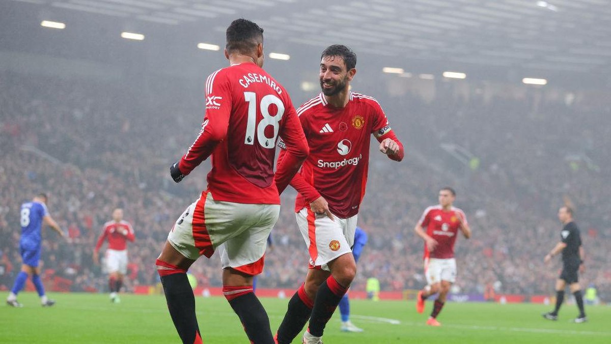 MU berhasil menggilas Leicester City. (Foto: Getty Images/James Gill - Danehouse)