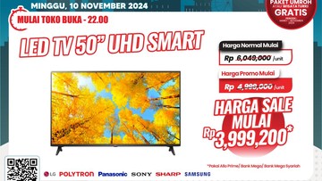 Merapat! Beli Smart TV Diskon Besar di Transmart Full Day Sale