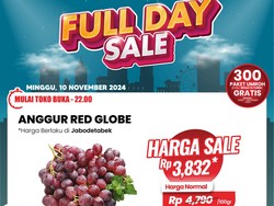 Serbu Anggur Red Globe di Transmart Full Day Sale, Murahnya Kebangetan!