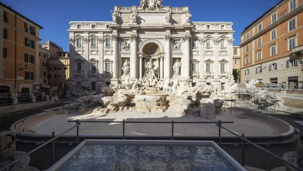 Air Mancur Paling Populer di Roma Surut Imbas Renovasi