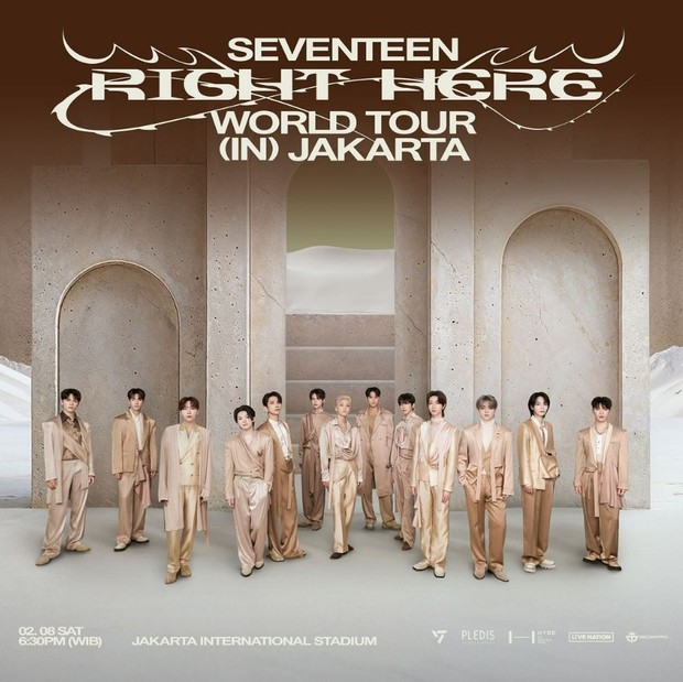 Poster SEVENTEEN [RIGHT HERE] WORLD TOUR (IN) JAKARTA/Foto: Instagram @mecimapro