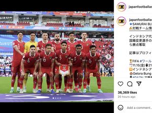 IG Timnas Jepang Tampilkan Indonesia, Netizen: Pelan-pelan King IG Timnas Jepang Tampilkan Indonesia, Netizen: Pelan-pelan King