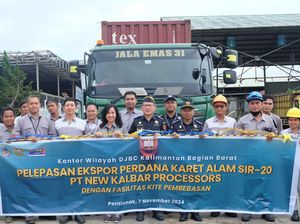 Bea Cukai Kawal Pelepasan Ekspor Perdana Karet Remah Senilai Rp 2,4 M