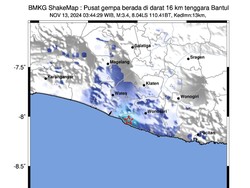 Bantul Digoyang Gempa M 3,4 Dini Hari Tadi, BMKG: Aktivitas Sesar Opak