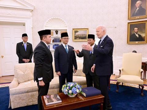 Momen pertemuan Prabowo dengan Biden di Gedung Putih (Foto: Muchlis Jr - Biro Pers Sekretariat Presiden)