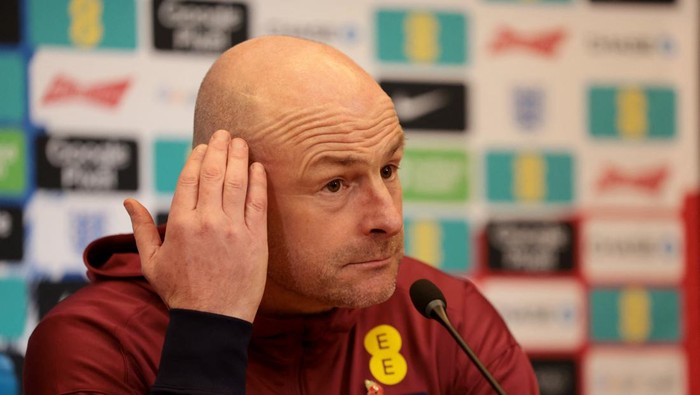Soccer Football - Nations League - England Press Conference - Athens Olympic Stadium, Athens, Greece - November 13, 2024 England interim manager Lee Carsley during the press conference Action Images via Reuters/Paul Childs
