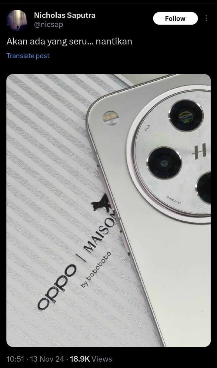 Nicolas Saputra mengungkap kolaborasi OPPO X Maison Kitsuné Nicolas Saputra mengungkap kolaborasi OPPO X Maison Kitsuné