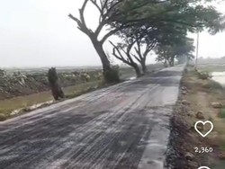 Viral Jalan di Kudus Belum Kering Diperbaiki Sudah Dilewati Kendaraan