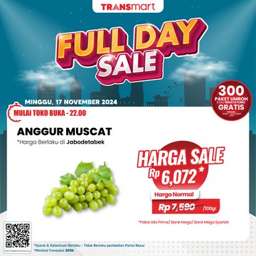 Dari Anggur Muscat Sampai Salmon, Semua Diskon di Transmart Full Day Sale!