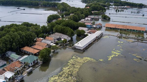 Foto Udara Banjir Rob di Kabupaten Bekasi