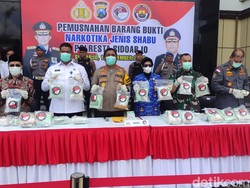 Polisi Sidoarjo Musnahkan Sabu 30 Kg Senilai Rp 30 Miliar